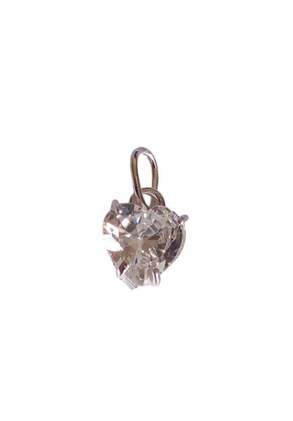 PP10031- PINGENTE CORAÇÃO PEDRA CRISTAL 8X8MM