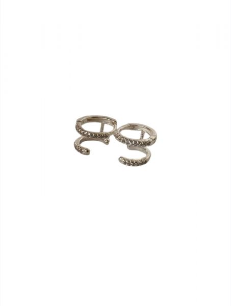 BP10092  BRINCO CLICK ARGOLA DUPLA CRAVEJADO EM PRATA