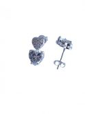 BP10057 Brinco dois Corações com Pedras