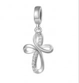 PBP10279 Pingente Berloque Crucifixo Cravejado Liso