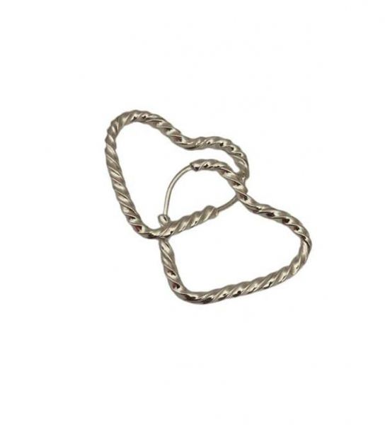 BTP10020 BRINCO ARGOLA TUBO CORAÇÃO 02 FIO TORCIDO 2X2MM 15X15MM