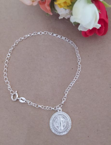 PSP 10043 - Pulseira Elo Português com Pingente de São Bento